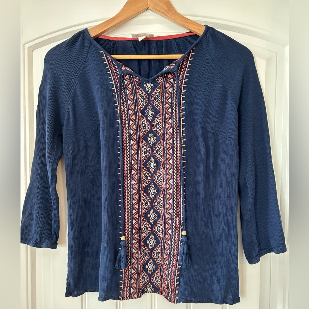 Db established 1962 navy blue blouse size L